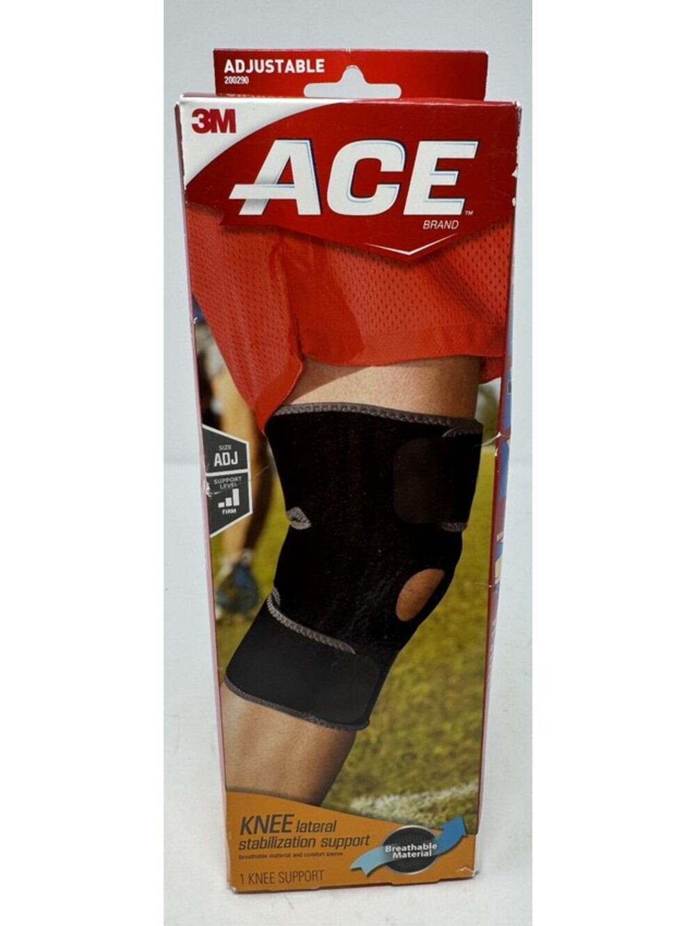 ACE Brand Adjustable Compression Knee Support 1 Count (Pack of 1) Black